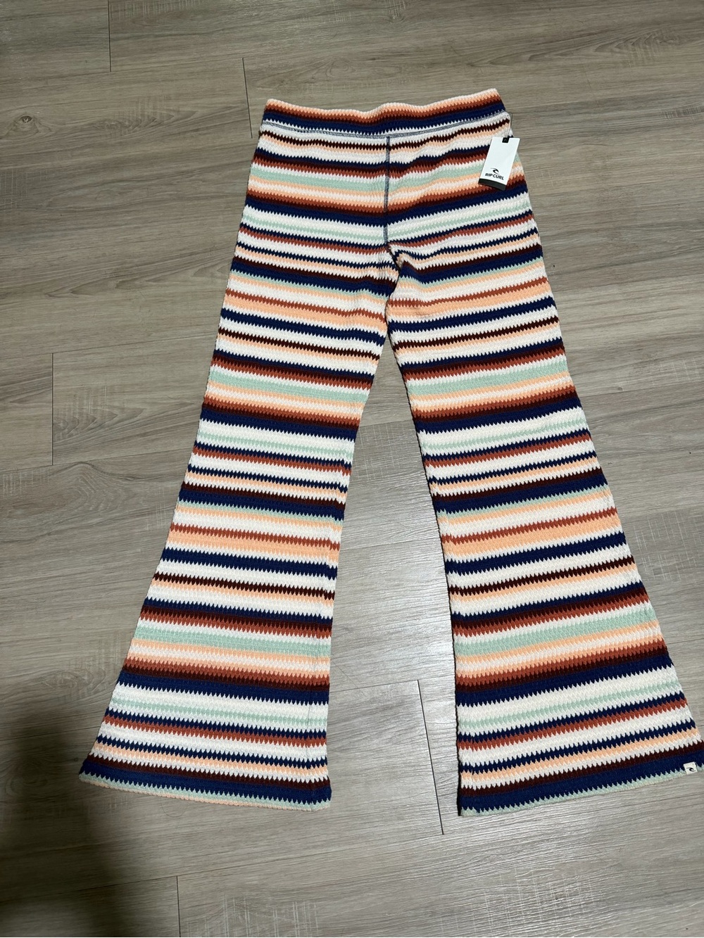 Rip Curl Multicolor Striped Knit Flare Pants Size M NWT